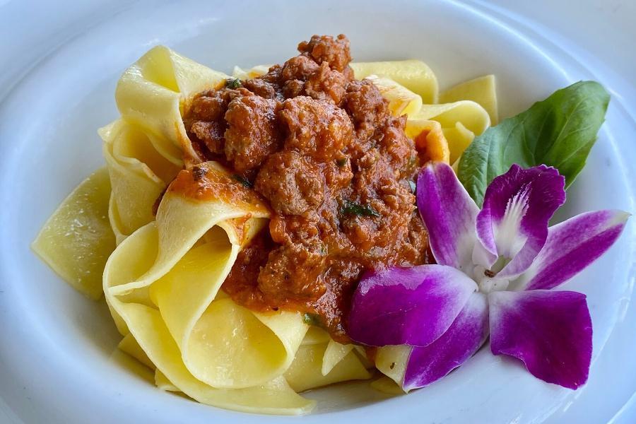 PAPPARDELLE · Braised lamb ragout in Barolo wine sauce