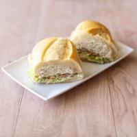 29. Albacore Sandwich · Tuna salad sandwich.
Includes: mustard, mayo, lettuce, tomato, pickles, and onions