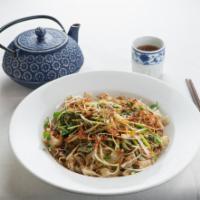 7.  Grandma's Noodle · Long wide noodles with  fresh garlic, scallions, vinegar, and hot chili oil