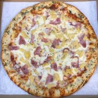 Hawaiian Pizza · Ham, pineapple and mozzarella cheese.