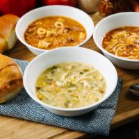 Chicken Noodle Soup · Hearty chicken noodle soup. Served with bread.