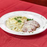 Chicken Piccata · Sautéed with butter, lemon and capers over spaghetti