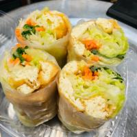 Summer Tofu Roll (VEGAN) · Fresh vegetable rolls, basil and tofu wrapped in a soft rice paper served with hoisin and cr...