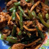 Pad Ped (Spicy Bamboo) · Bell pepper, string bean and bamboo.
