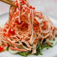 Kani Salad · Crab meat with spicy mayo, and eel sauce.
