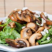 Spinach and Mushroom Salad · With ginger, garlic and soy sauce.