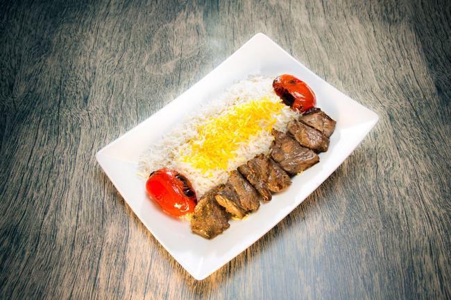 Chenjeh Kabob · Chunks of beef marinated in house seasoning