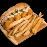 Shrimp Po'Boy · Topped with coleslaw and tartar sauce.