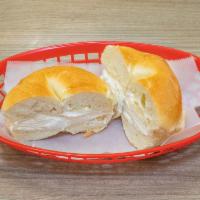 Bagel with Butter and Cream Cheese · 