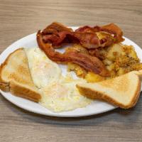 Breakfast Platter #1 · 2 eggs, home fries, choice of ham, bacon or sausage and toast.