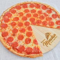 Pepperoni Pizza · Peperoni, salsa, queso. Pepperoni, cheese, sauce.