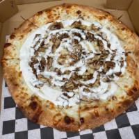  Chicken Bacon Ranch Pizza · Grilled Chicken, bacon & ranch sauce