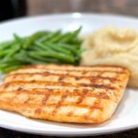 Grilled Atlantic Salmon · Blackened or grilled. Served with choice of two sides. 
