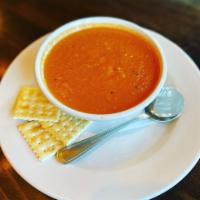 Stout's Tomato Basil Soup · A zesty roasted tomato and basil soup. 