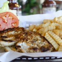 Grilled Chicken Sandwich · A 6 oz. filet served plain or with BBQ sauce on a soft bun with lettuce, tomato, and mayonna...