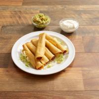 Taquitos · Corn tortillas with chicken or shredded beef
deep-fried for a crunchy taste. Served with
gua...