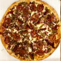 Meat Lover's Pizza · Pepperoni, sausage, ground beef, ham and bacon.