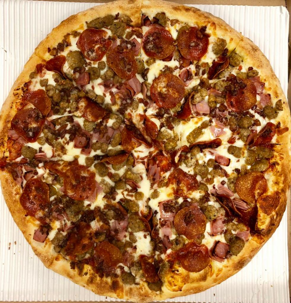 Meat Lover's Pizza · Pepperoni, sausage, ground beef, ham and bacon.