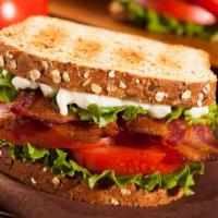 BLT Club · White bread, bacon, romaine lettuce, tomato, mayonnaise.