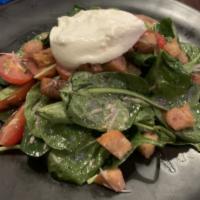 Wedge Salad · Chopped romaine, pickled red onion, bacon, cherry tomato, Gorgonzola cheese, citrus dressing...