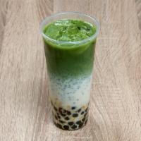 Matcha Green Tea Latte · Premium matcha, brown suger, boba and frsh milk.