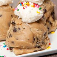 Cookie Dough Scoop - Confetti · our homemade cookie dough topped with a dollop of cake batter frosting and sprinkles (colors...
