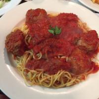 Pasta with Traditional Tomato Sauce and Meatballs · 