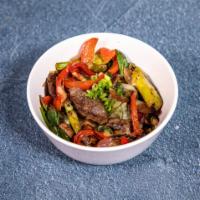Keto Bowl (GF) · Fajita steak, broccoli, bell peppers, mushrooms, spinach and cheese