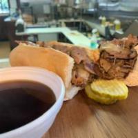 Wednesday French Dip Combo · House made roast beef, grilled onions, Swiss cheese and Au Jus
Includes Drink and Chips