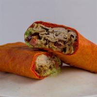 Chicken Chipotle Wrap · Grilled chicken, hot pepper cheese, grilled onions, lettuce, tomato and chipotle sauce for d...