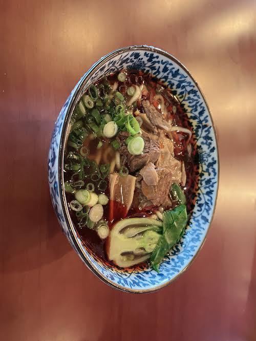 Spicy Szechuan Beef Noodle Soup · beef broth, beef sirloin, green onion, bok choy 
