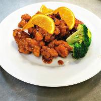 Orange Chicken  · Battered and cooked in a sweet orange sauce.