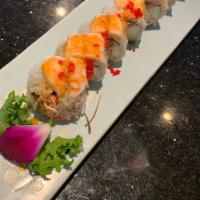 Pearl Roll  · Fried oyster, cream cheese, avocado, crab stick. topped with Tobiko and shrimp. 