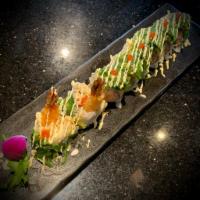 Salad Roll  · Hot and spicy. Shrimp tempura, white tuna, red snapper, crab stick.topped with  Seaweed sala...
