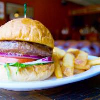Basic Pub Burger  · A USDA prime Angus beef patty topped with lettuce and tomato. Let your creative juices flow ...