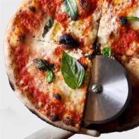 Margherita Pizza · Mozzarella, cherry tomato and basil.