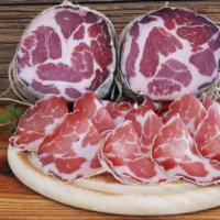 Coppa · seasoned with salt, pepper, and wine air-dried for several months