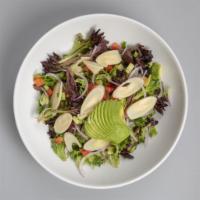 Criolla Salad · Homemade dressing, tomatoes, avocado, red onions, hearts of palm, cucumber and chopped cilan...
