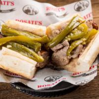 Combo Sandwich · Italian sausage link and beef on Italian bread with sweet peppers. Prepared fresh and served...