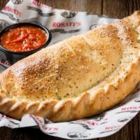 Cheese Calzone · Crisp baked Italian turnover with Rosati’s pizza sauce, mozzarella cheese. Served with a sid...