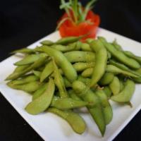 Edamame · Fresh soybean steamed and topped with salt