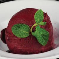 Sorbet · From Homer’s based in Chicago
Flavors : Mango, Lemon and Black Raspberry
Garnished with a fr...