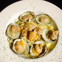 White Clams Sauce · Served over pasta with a small salad. 