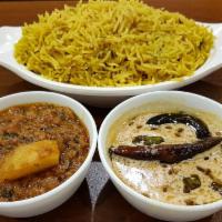 Lamb Kheema Curry Combo 15 oz. with 32 oz. Bagaara Rice · Generous portion of 15 Oz Lamb Kheema (Minced lamb Meat) Curry with 1 Roti and Small cup of ...