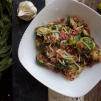 Fried Brussel Sprouts · pepper jelly toast with sprouts