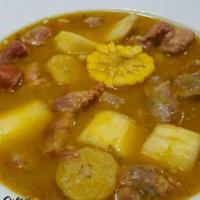 Sancocho · Spanish soup with small rice in large order