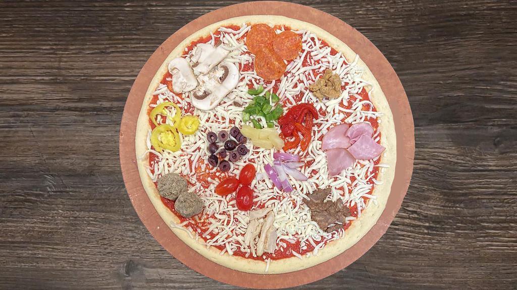 14' Neapolitan Style · Pizzas come with sauce of your choice and shredded mozzarella cheese. Add as many toppings you want to build your perfect pizza!