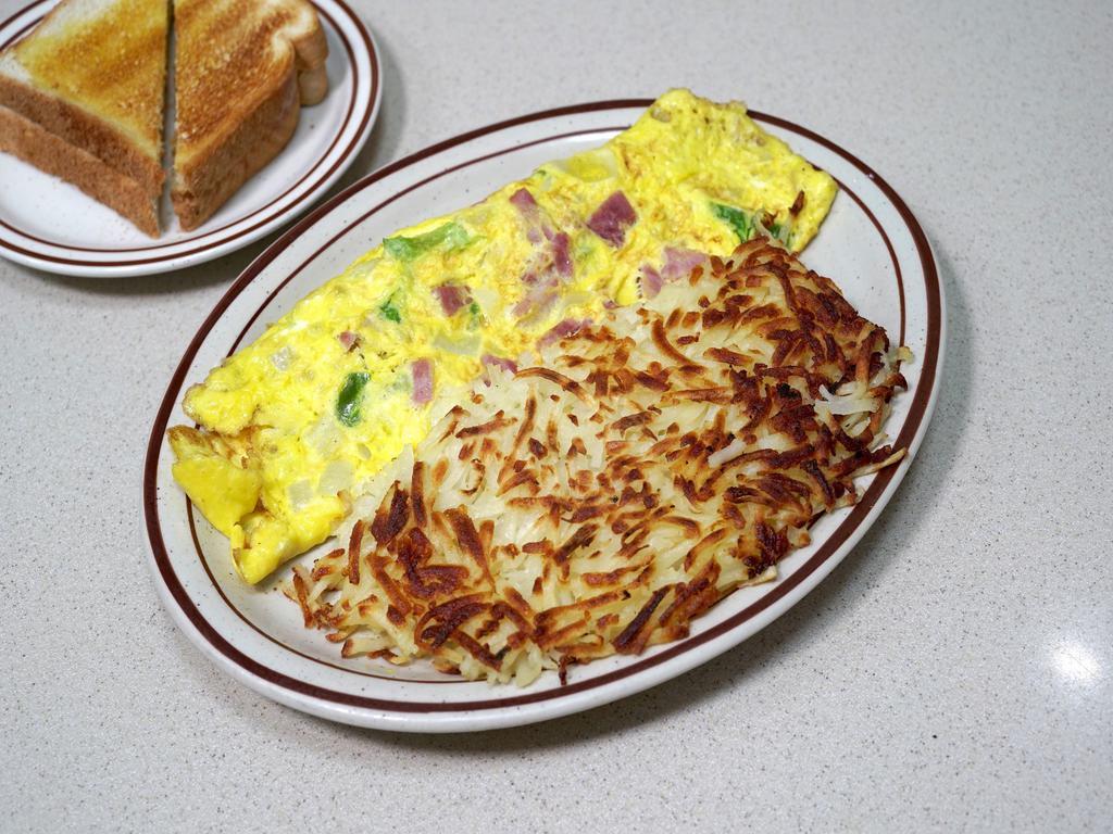 Western Omelette · Made with onion, green pepper and ham.