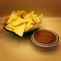 Chips and Salsa · One of our classic salsas and chips / Rooster, Chipotle Pineapple, Tomatillo, Pasilla Lime o...
