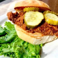 Spicy Chicken Sandwich · Spicy country-fried chicken breast with pickles and chipotle mayo on our house sweet bun. Se...